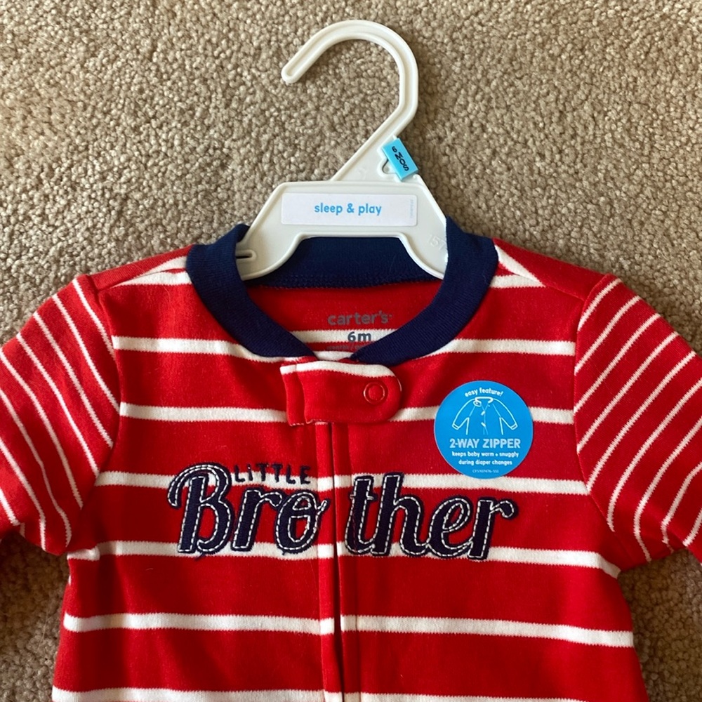 6 month carters “Little Brother” sleeper with 2 way zipper
